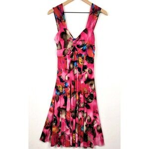 Vintage 80s Pretty Woman Sundress Size L Pink Floral Swing 40s Inspired Romantic
